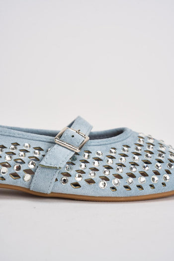 Ballerina donna con strass azzurra - 5
