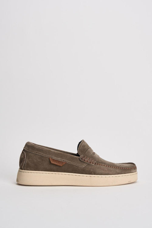 Mocassino uomo in suede tortora
