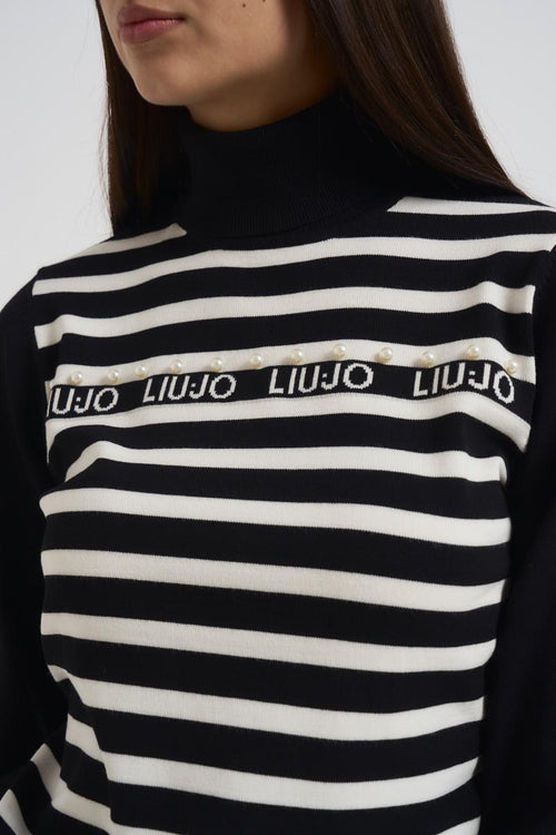 Dolcevita donna a righe nero e bianco - 2