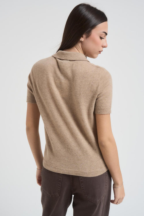 Maglia donna polo beige - 2