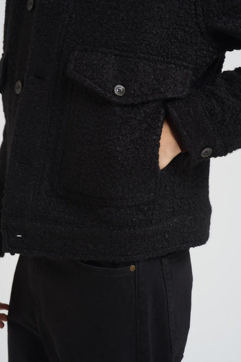 Giubbotto uomo in teddy nero - 3