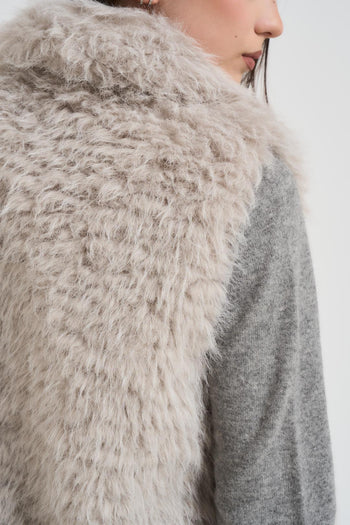 Gilet donna ecopelliccia grigio chiaro - 6