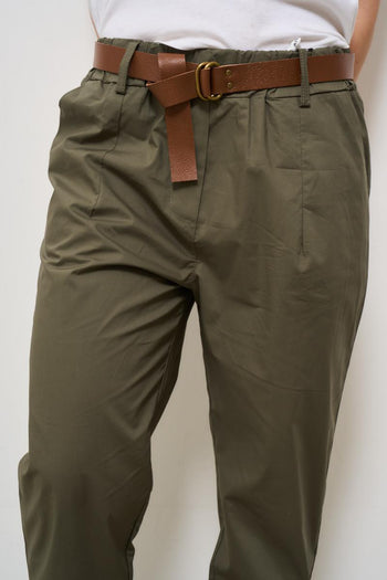 Pantalone donna regular verde militare - 7