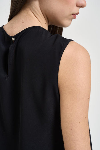 Blusa donna con nodo nera<BR/> - 4