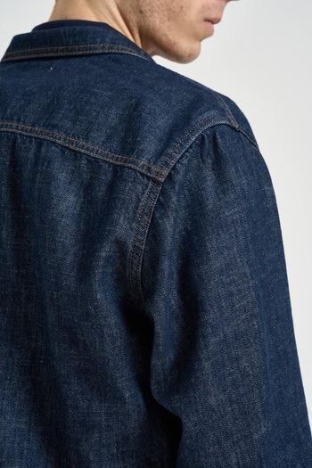 Camicia uomo in denim blu - 6