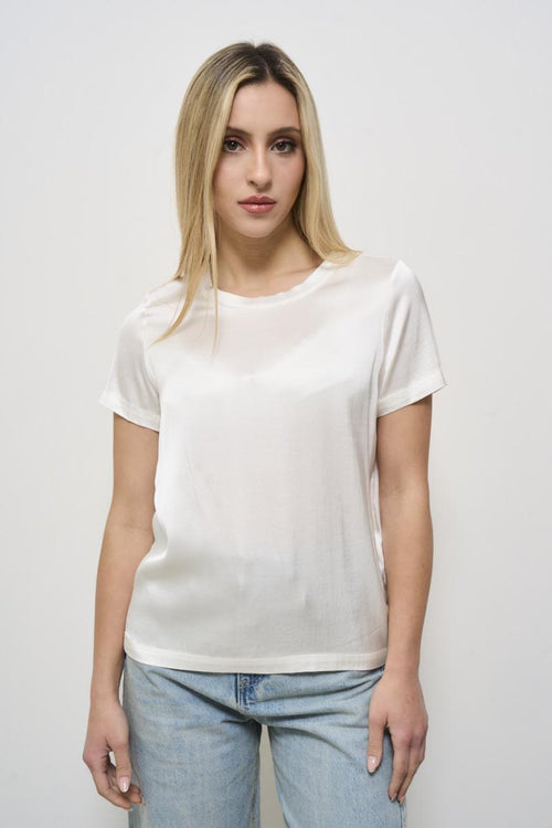 T-shirt donna satinata bianca