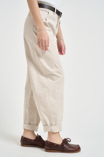 Pantalone donna carrot fit panna - 5