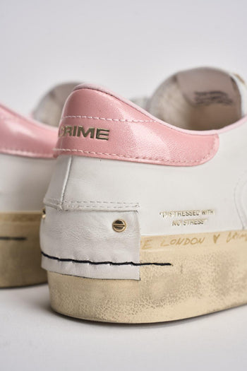 Sneakers donna bianche e glitter rosa - 8