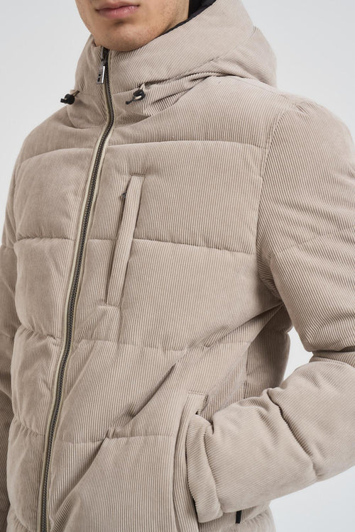 Piumino uomo in velluto pietra - 2