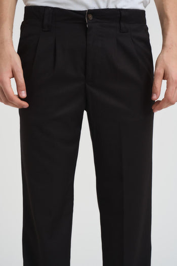 Pantalone uomo con pinces nero - 4