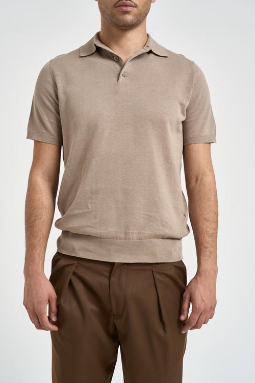 Polo uomo in maglia tortora
