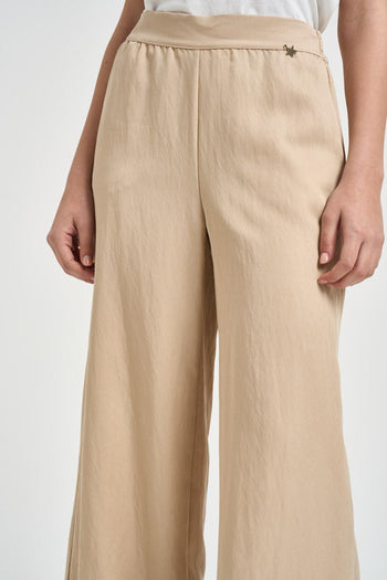 Pantalone donna fluido beige - 4