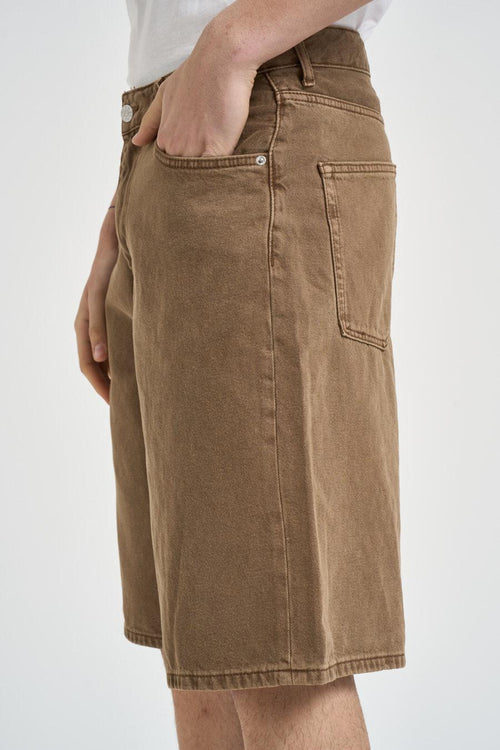 Bermuda uomo in denim marrone - 2