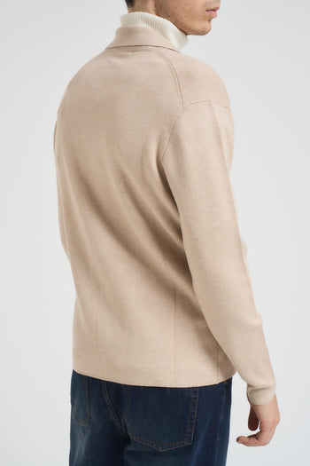 Cardigan uomo scollo a V beige - 3