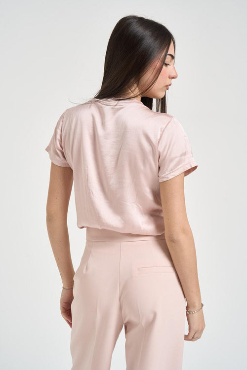 T-shirt donna girocollo cipria - 2