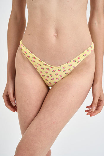 Bikini donna giallo fantasia floreale - 3