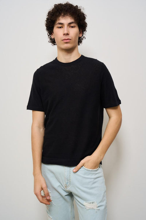 T-shirt uomo girocollo nero