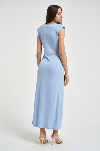 Abito donna lungo celeste - 3