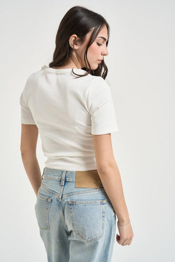 T-shirt donna con fiocchetti bianca - 3
