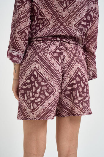Short donna fantasia bandana bordeaux - 3