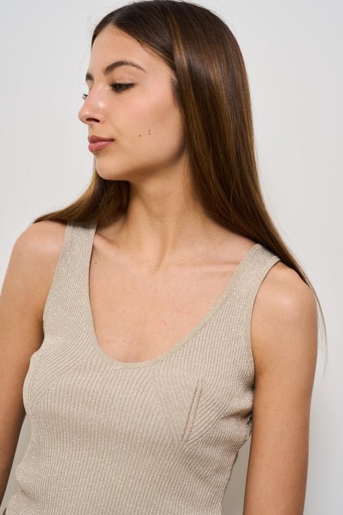 Top donna cropped beige - 2