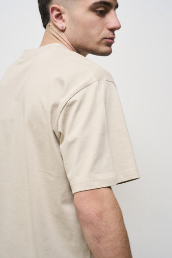 T-shirt uomo girocollo beige - 4