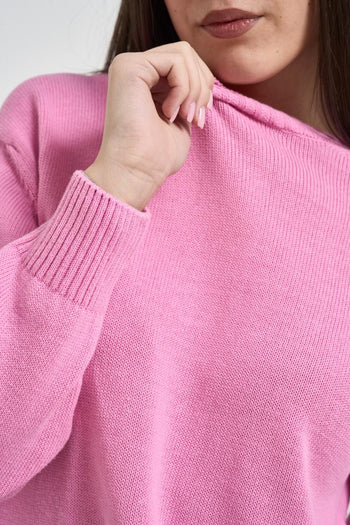 Maglia donna girocollo rosa - 3