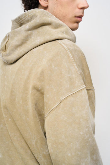 Felpa uomo beige con cappuccio - 6