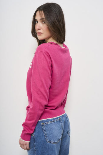 Maglia donna girocollo rosa - 3