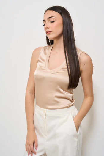 Canotta donna laminata beige - 3