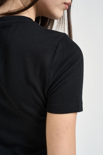 T-shirt donna cropped nero - 4