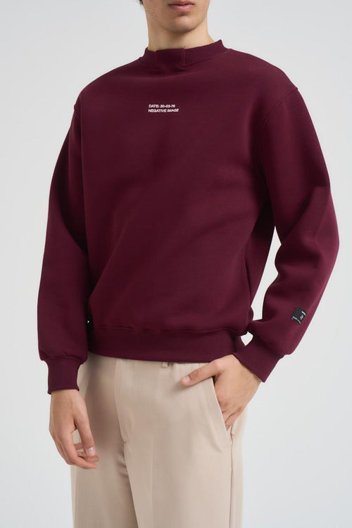 Felpa uomo girocollo bordeaux - 2