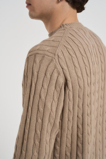 Maglia uomo a trecce tortora - 5