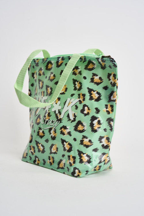 Mini bag donna con stampa animalier verde acqua - 2