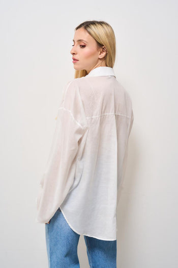 Camicia donna bianca con ricami - 3
