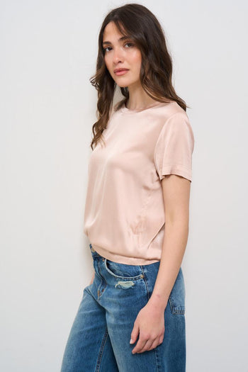T-shirt donna girocollo rosa - 3