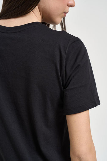 T-shirt donna girocollo nera - 4