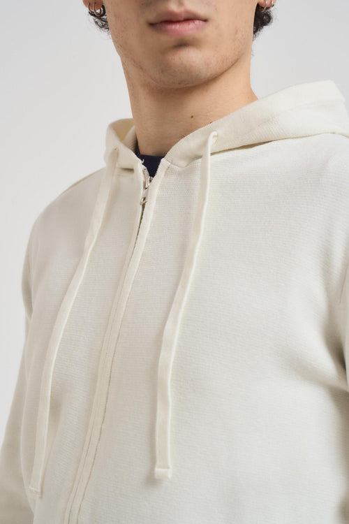 Felpa uomo in maglia panna - 2