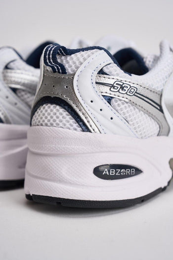 Sneakers donna 530 bianche e blu - 8