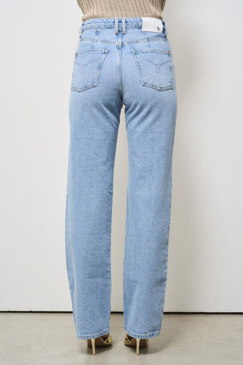Jeans donna regular fit in denim chiaro - 4