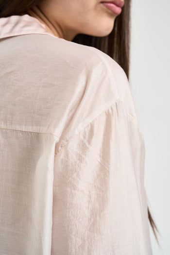 Camicia donna semi-trasparente cipria - 4