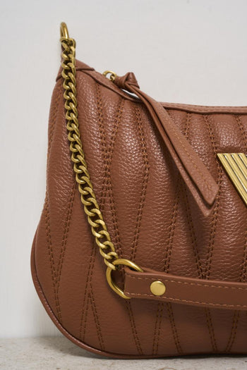 Brown quilted women's bag - 3