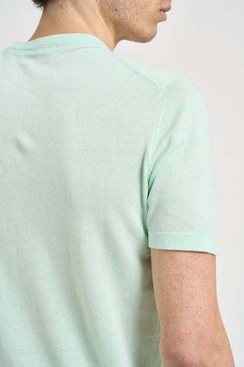 T-shirt uomo in maglia verde menta - 4