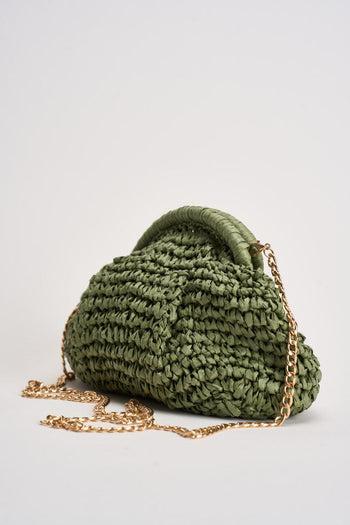Borsa donna in rafia verde - 3