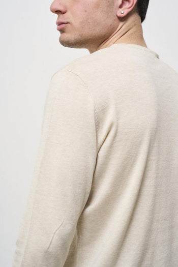 Men's crew neck cream sweater - 6