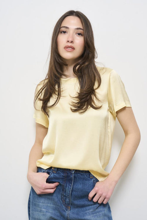 Women's canary yellow crew neck t-shirt