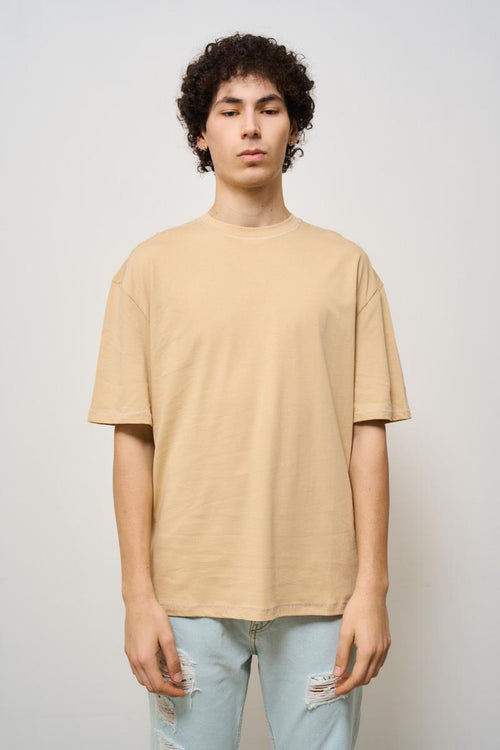 T-shirt uomo girocollo beige