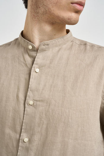 Camicia uomo beige in lino - 3