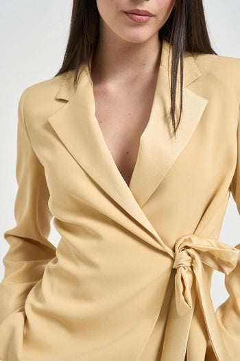 Giacca donna con fiocco giallo pastello - 3