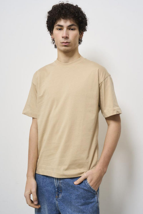 T-shirt uomo girocollo beige